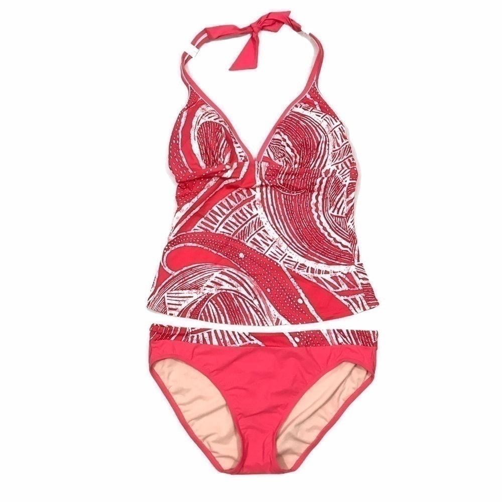 Profile by Gottex Tankini Two Piece Red White Coral